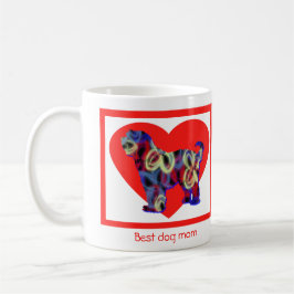 Tibetan Terrier Dog Valentinstag Rotes Herz Kaffeetasse