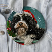 Tibetan Terrier Dog Weihnachtsfest Button (Beispiel)