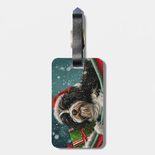 Tibetan Terrier Dog Weihnachtsfest Gepäckanhänger (Rückseite vertikal)