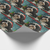 Tibetan Terrier Dog Weihnachtsfest Geschenkpapier (Ecke)