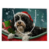 Tibetan Terrier Dog Weihnachtsfest Große Geschenktüte (Rückseite)
