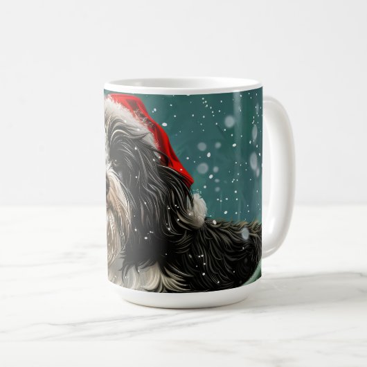 Tibetan Terrier Dog Weihnachtsfest Kaffeetasse (VorderseiteRechts)