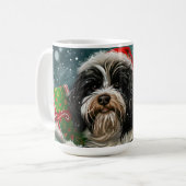 Tibetan Terrier Dog Weihnachtsfest Kaffeetasse (Vorderseite Links)