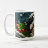 Tibetan Terrier Dog Weihnachtsfest Kaffeetasse (Links)