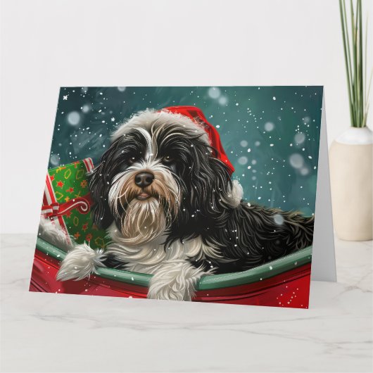 Tibetan Terrier Dog Weihnachtsfest Karte (Vorderseite)