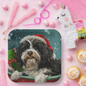 Tibetan Terrier Dog Weihnachtsfest Pappteller (Party)