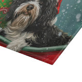 Tibetan Terrier Dog Weihnachtsfest Schneidebrett (Ecke)