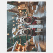 Tibetan Terrier Dogs Christmas Snow Holiday Fleecedecke (Vorderseite)