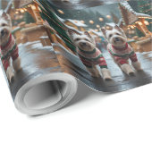 Tibetan Terrier Dogs Christmas Snow Holiday Geschenkpapier (Rolleneckpunkt)