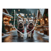 Tibetan Terrier Dogs Christmas Snow Holiday Große Geschenktüte (Vorderseite)