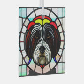Tibetan Terrier "Festes Glas" Ornament Aus Glas (Vorderseite Rechts)