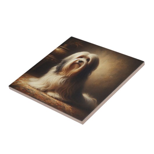 Tibetan Terrier Fliese (Seite)