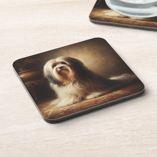 Tibetan Terrier Getränkeuntersetzer (Linke Seite)