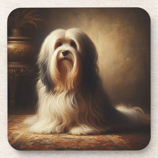 Tibetan Terrier Getränkeuntersetzer (Vorderseite)