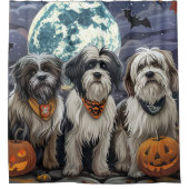 Tibetan Terrier Halloween Spooky Duschvorhang (Vorderseite)