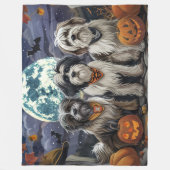 Tibetan Terrier Halloween Spooky Fleecedecke (Vorderseite)