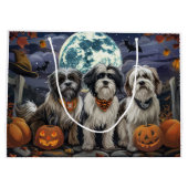 Tibetan Terrier Halloween Spooky Große Geschenktüte (Rückseite)
