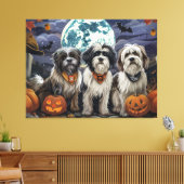 Tibetan Terrier Halloween Spooky Leinwanddruck (Insitu (Wohnzimmer))