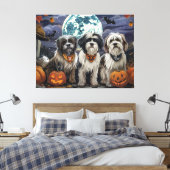 Tibetan Terrier Halloween Spooky Leinwanddruck (Insitu (Schlafzimmer))