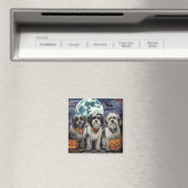 Tibetan Terrier Halloween Spooky Magnet (In Situ (Geschirrspüler))