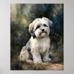 Tibetan Terrier Hund Kunst Druck Poster