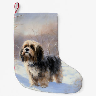 Tibetan Terrier Lass es schneien Weihnachten Kleiner Weihnachtsstrumpf