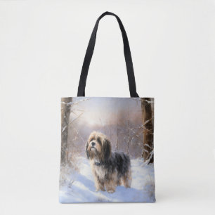 Tibetan Terrier Lass es schneien Weihnachten Tasche
