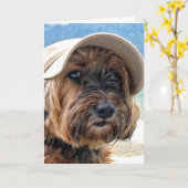 Tibetan Terrier Leisure Portrait Karte (Gelbe Blume)