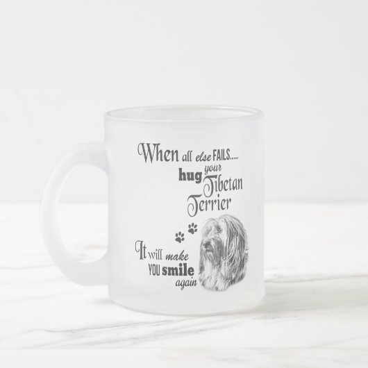 Tibetan Terrier Moderne Kunst niedlicher Hund züch Mattglastasse (Links)