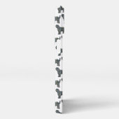 Tibetan Terrier Niedlich TT Dog Silhouette Grid Wh iPhone Hülle (Rechte Seite)