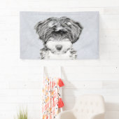 Tibetan Terrier Painting - Niedliche Original Dog  Banner (Insitu)
