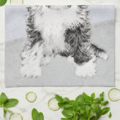 Tibetan Terrier Painting - Niedliche Original Dog  Küchentuch (Gefaltet)
