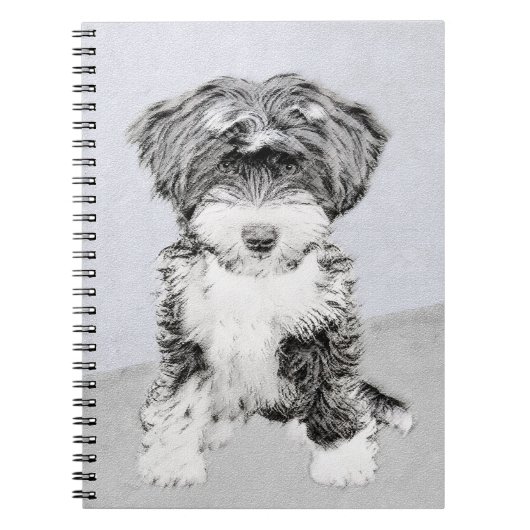 Tibetan Terrier Painting - Niedliche Original Dog Notizblock (Vorderseite)