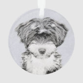 Tibetan Terrier Painting - Niedliche Original Dog  Ornament (Rückseite)