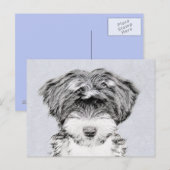 Tibetan Terrier Painting - Niedliche Original Dog  Postkarte (Vorne/Hinten)