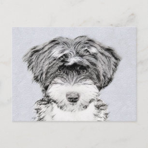 Tibetan Terrier Painting - Niedliche Original Dog  Postkarte