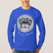 Tibetan Terrier Painting - Niedliche Original Dog  T-Shirt (Vorderseite)