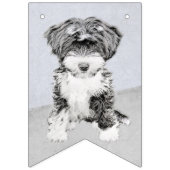 Tibetan Terrier Painting - Niedliche Original Dog Wimpelkette (Zweite Fahne)