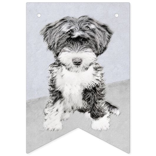 Tibetan Terrier Painting - Niedliche Original Dog Wimpelkette (Erste Fahne)