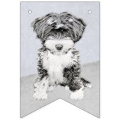 Tibetan Terrier Painting - Niedliche Original Dog Wimpelkette (Dritte Fahne)