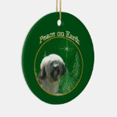 Tibetan Terrier Peace Keramik Ornament (Rechts)