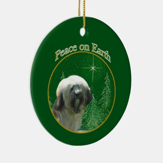 Tibetan Terrier Peace Keramik Ornament (Rechts)