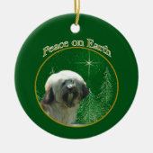 Tibetan Terrier Peace Keramik Ornament (Vorne)