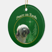 Tibetan Terrier Peace Keramik Ornament (Links)