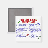 TIBETAN TERRIER Property Laws 2 Magnet (Vorderseite/Rückseite)