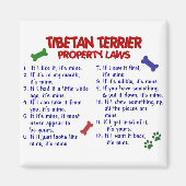 TIBETAN TERRIER Property Laws 2 Magnet (Vorne)
