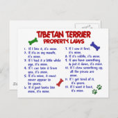 TIBETAN TERRIER Property Laws 2 Postkarte (Vorne/Hinten)