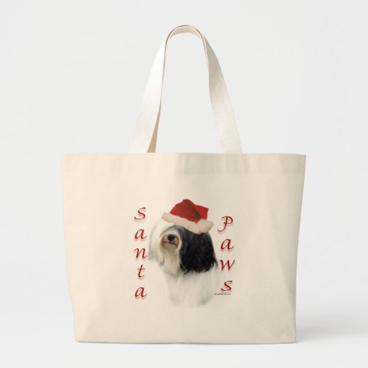 Tibetan Terrier Santa Paws Jumbo Stoffbeutel (Vorne)