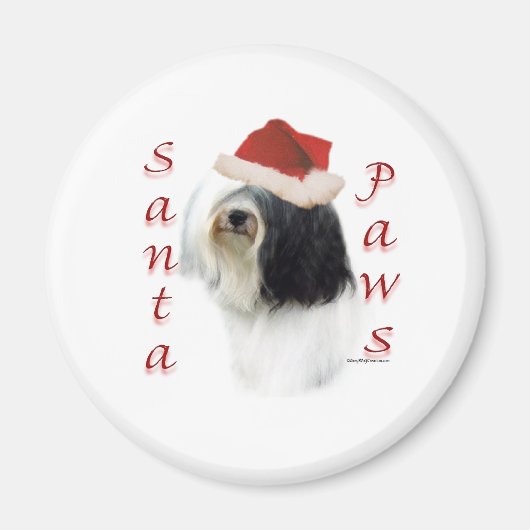 Tibetan Terrier Santa Paws Magnet (Vorne)