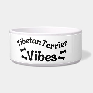 Tibetan Terrier Vibes Keramik-Hundefutter-Schale Napf